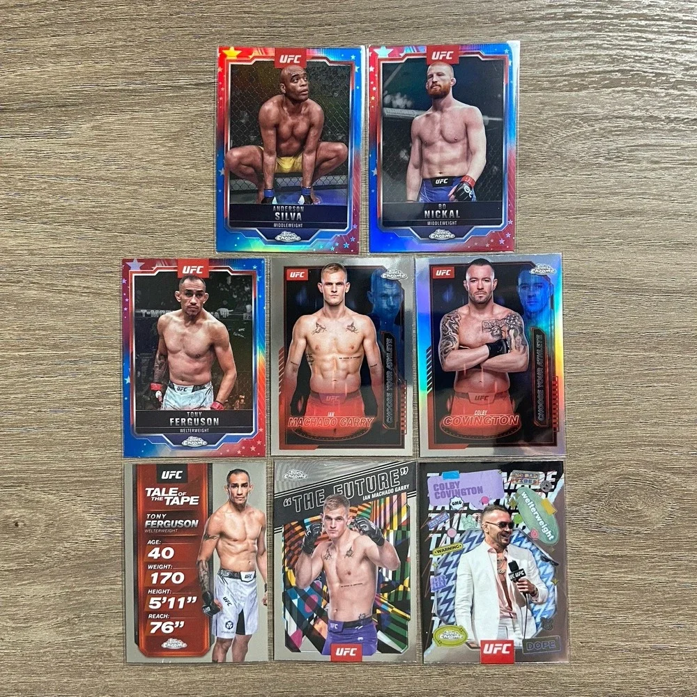 2025 Topps Chrome UFC (Lot of 8) Various Fighters Refractor Parallels Variety